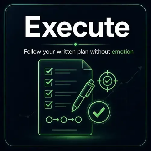 Execute - Follow your written plan without emotion.