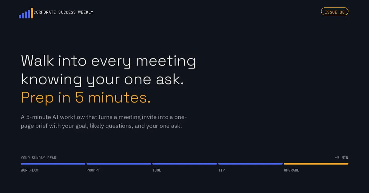 Walk into every meeting knowing your one ask