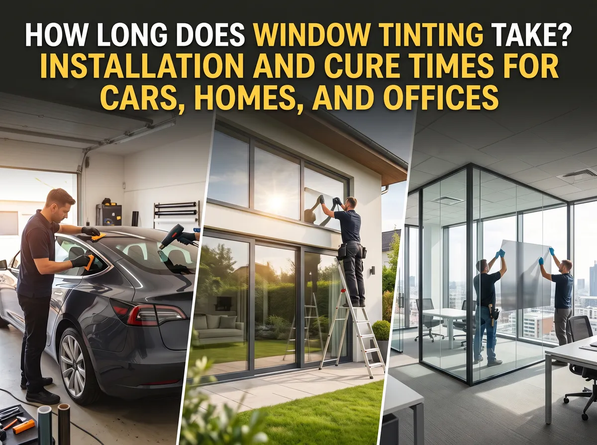 How Long Does Window Tinting Take? Installation and Cure Times for Cars, Homes, and Offices