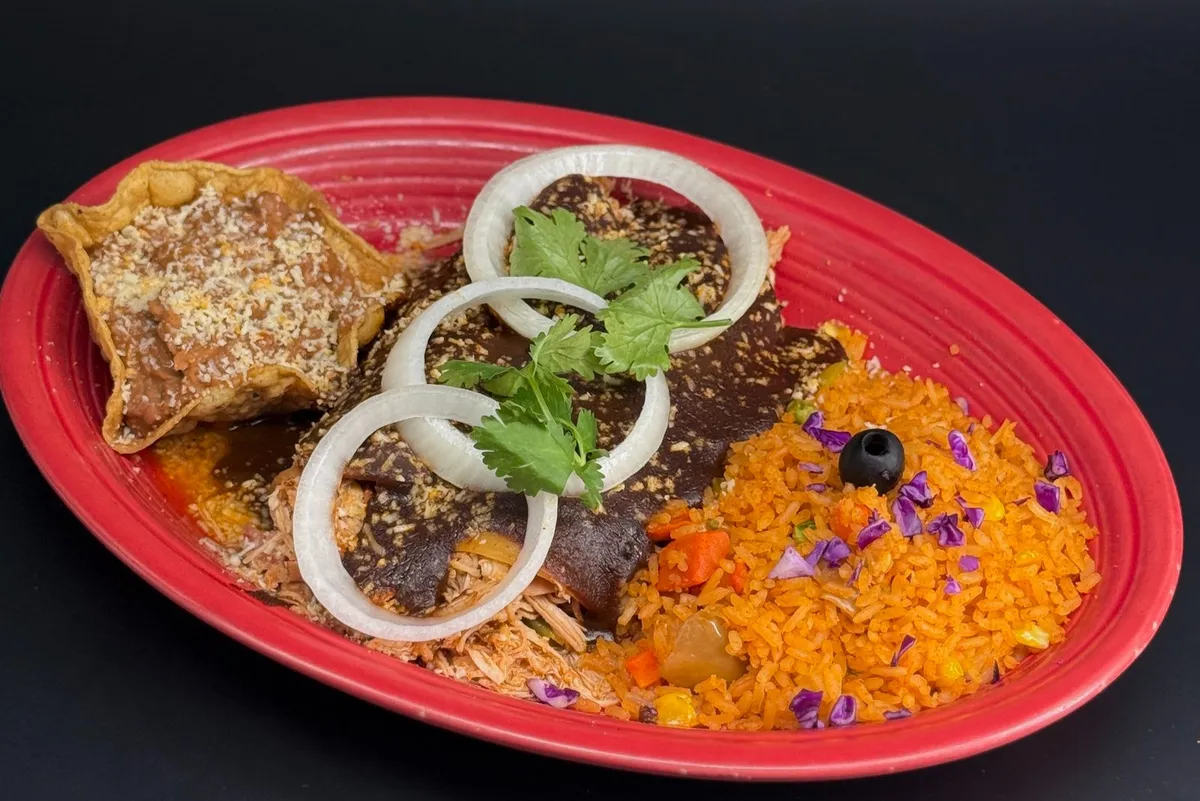 Chicken Mole Enchiladas at Casa de Bandini