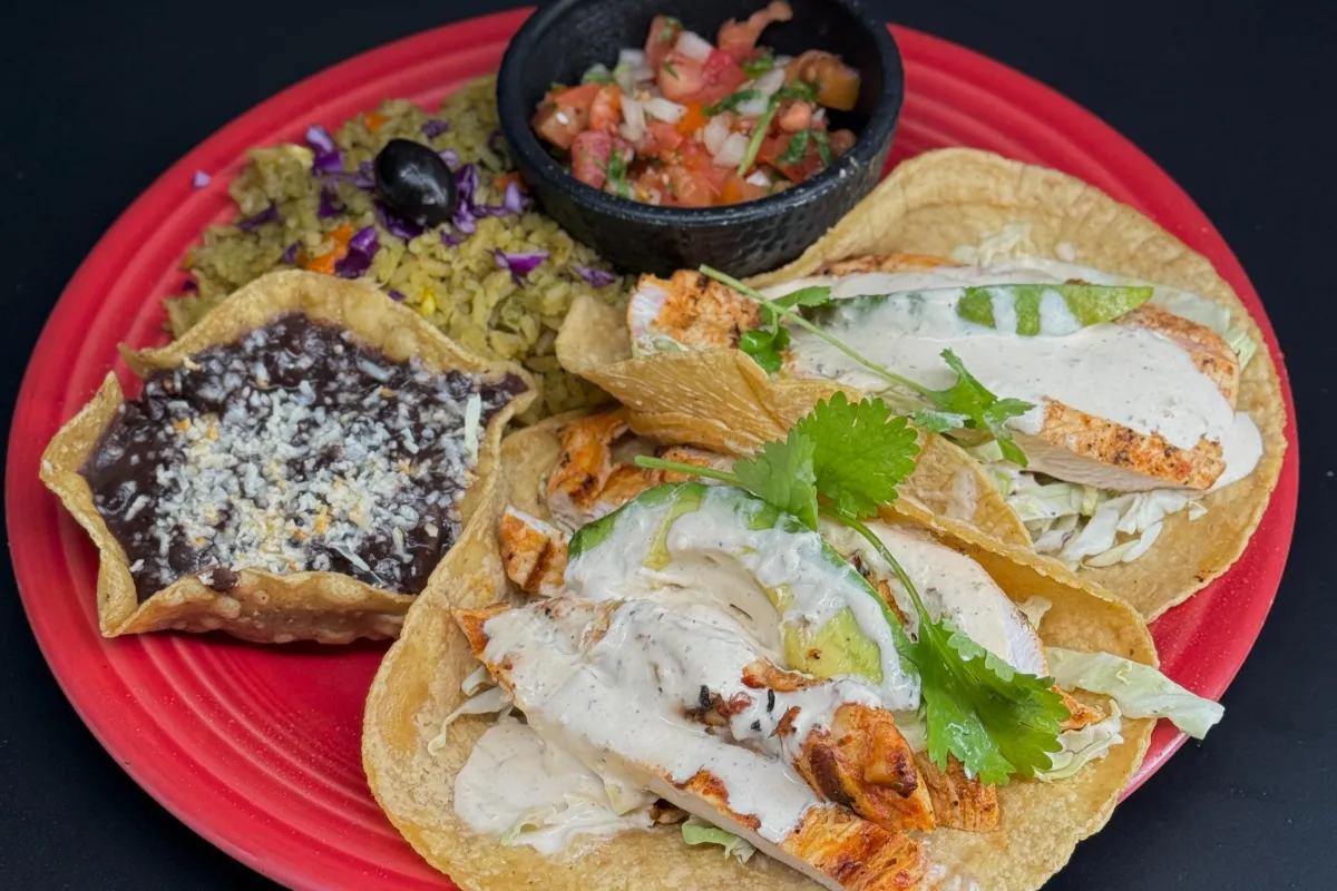 Grilled Chicken Avocado Tacos at Casa de Bandini