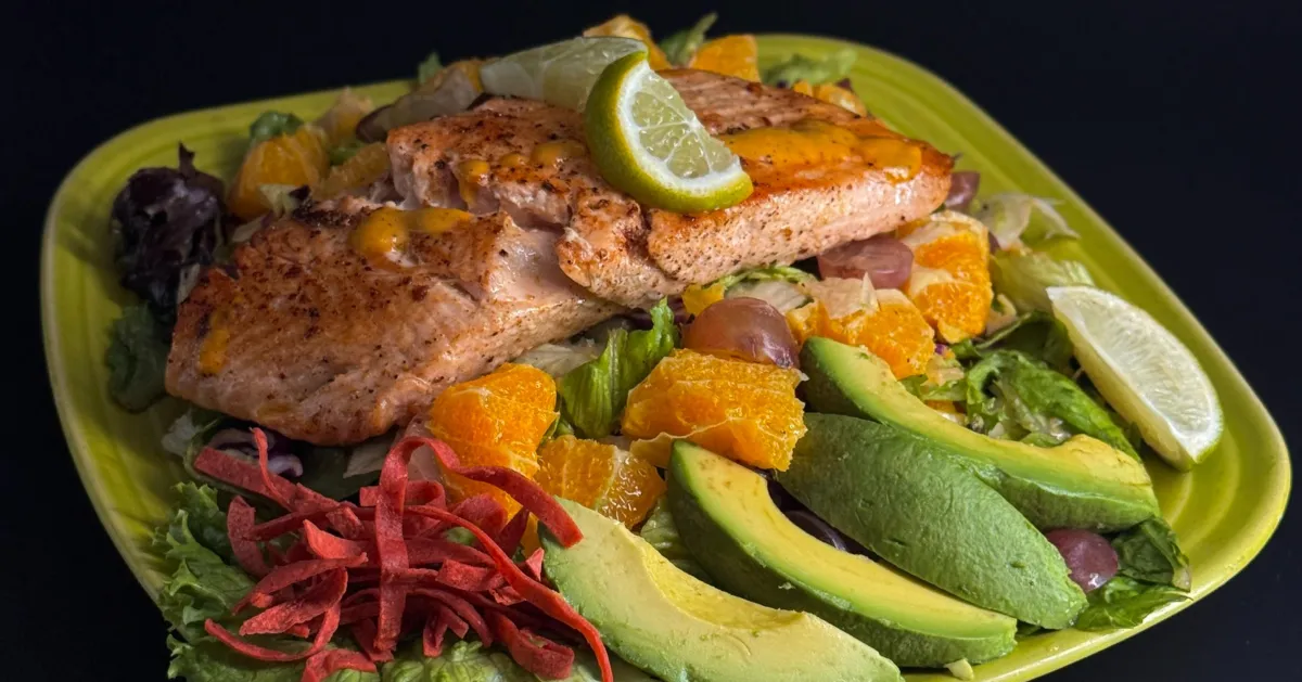 Grilled Salmon Salad at Casa de Bandini, Carlsbad