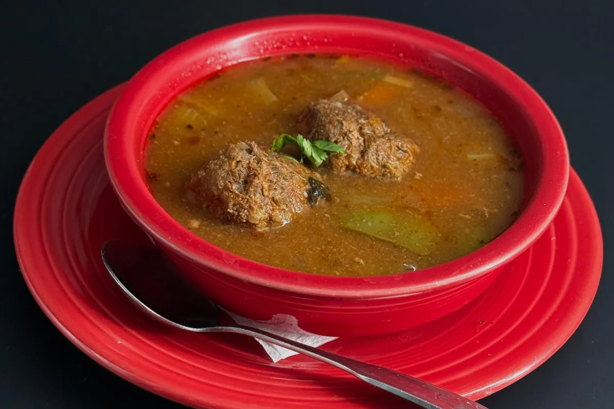Albondiga soup with meatballs