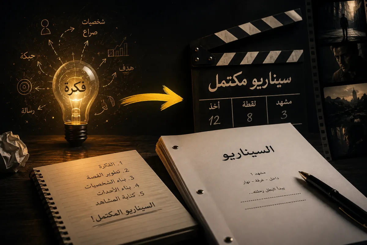 من الفكرة إلى السيناريو: كيف تحوّل فكرتك إلى سيناريو مكتمل؟