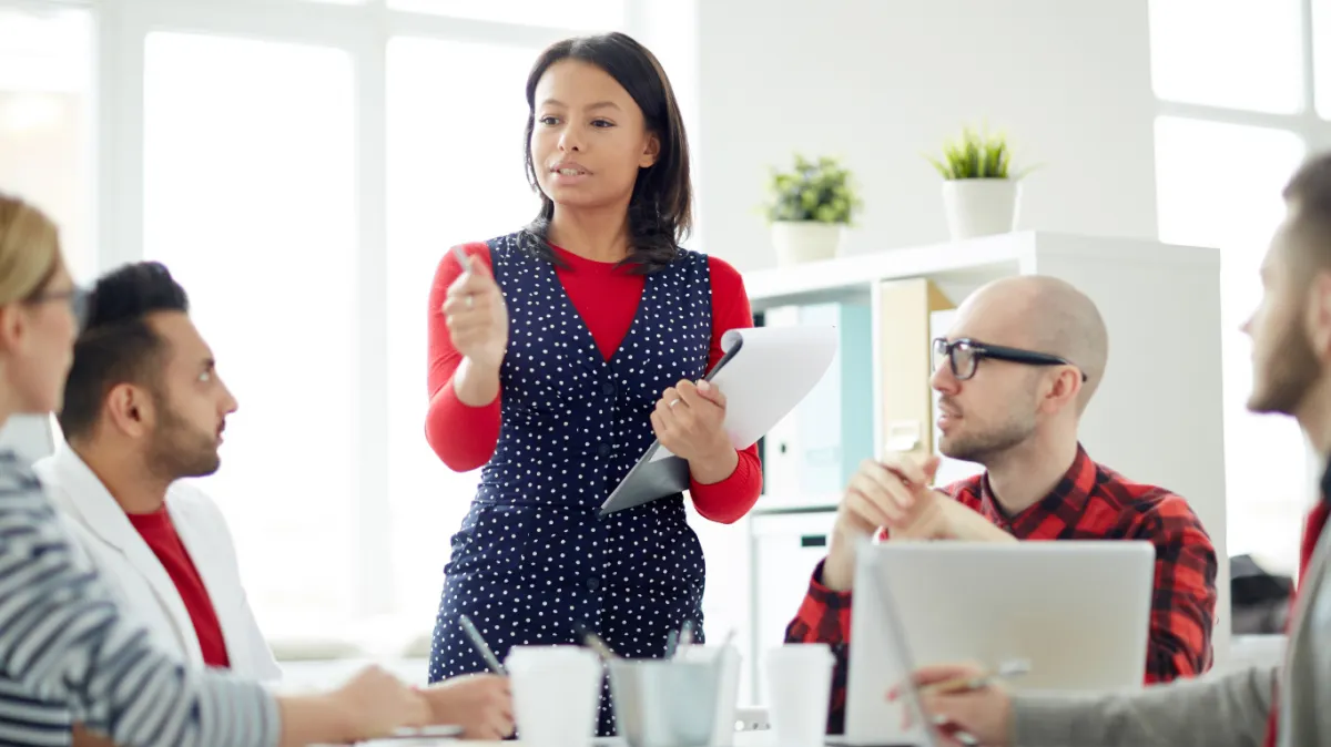 A manager starting to take ownership of decisions in meetings