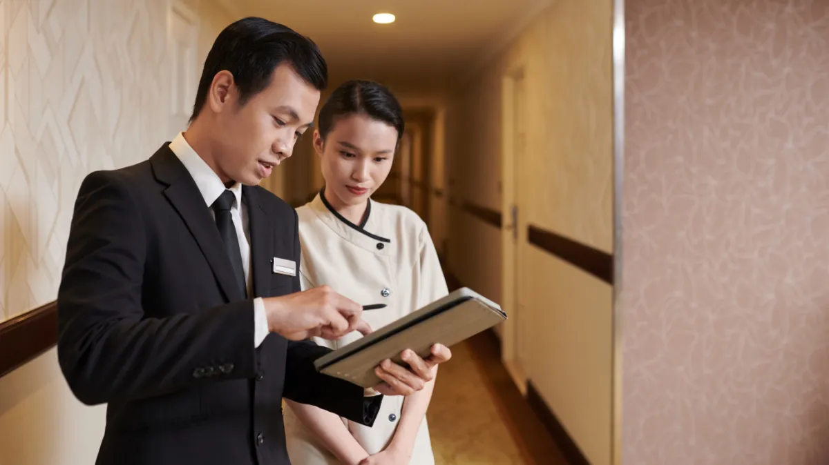 A manager showing a team member their decision ownership and escalation standards