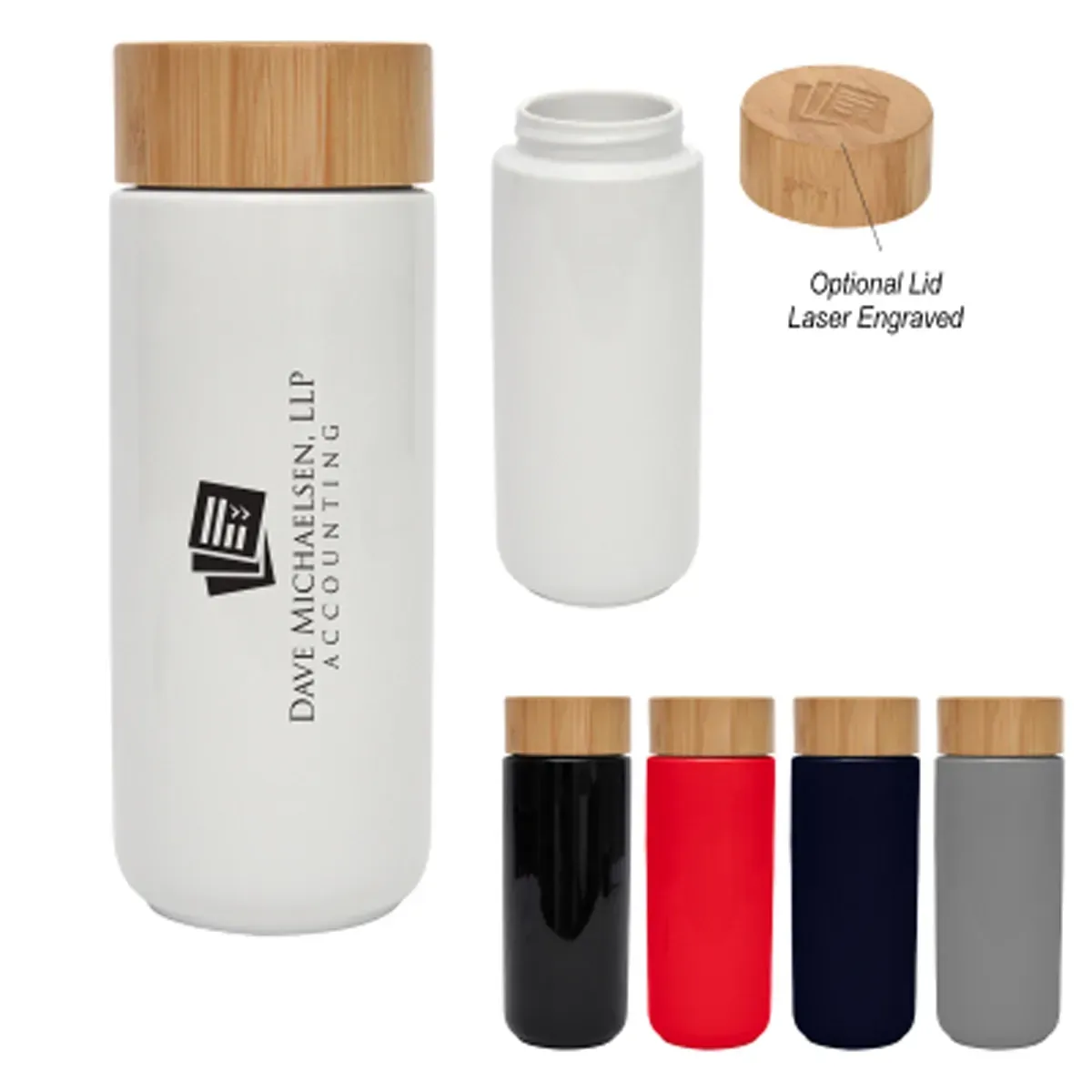 10 Oz. Lexington Stoneware Tumbler With Bamboo Lid