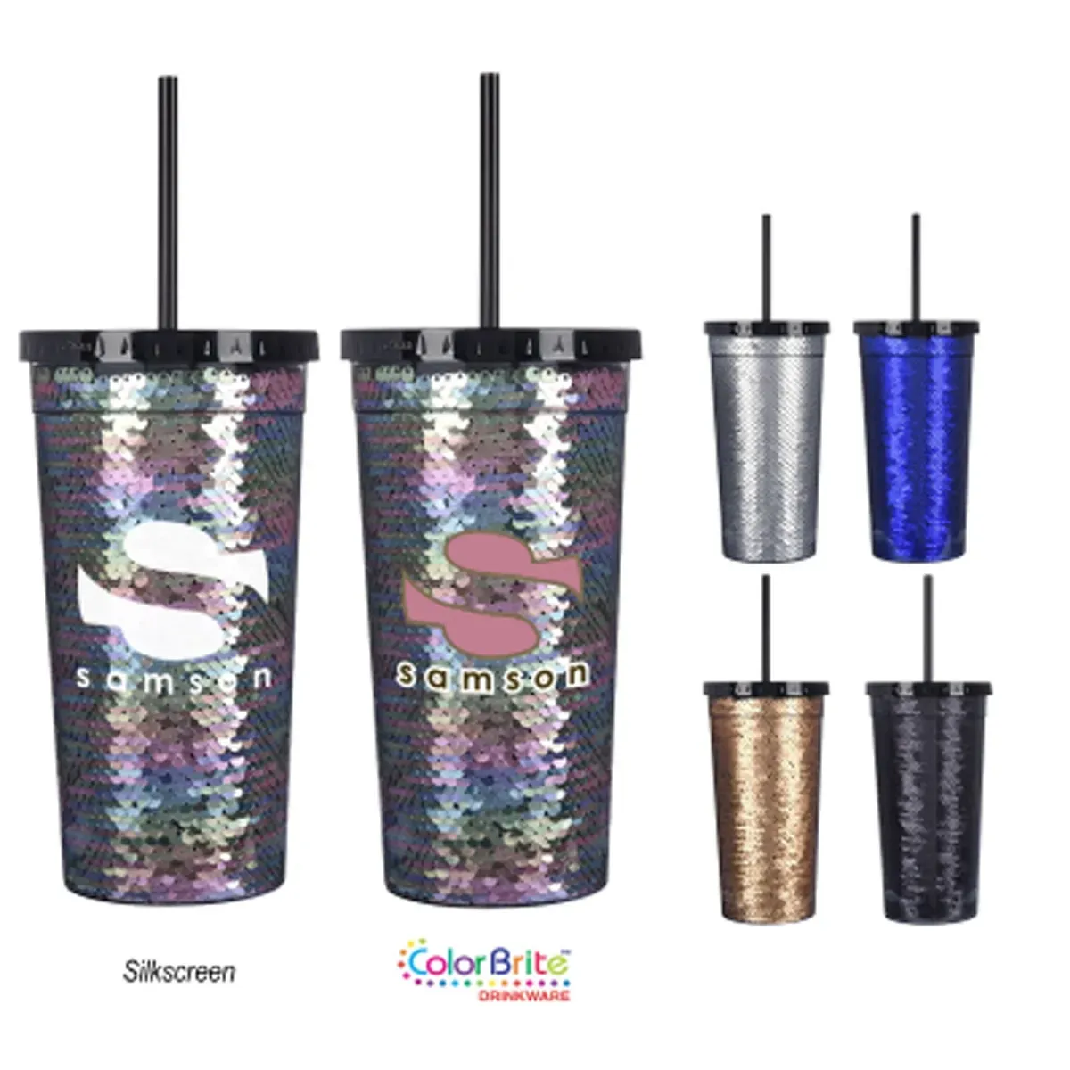 24 Oz. Sequin Tumbler