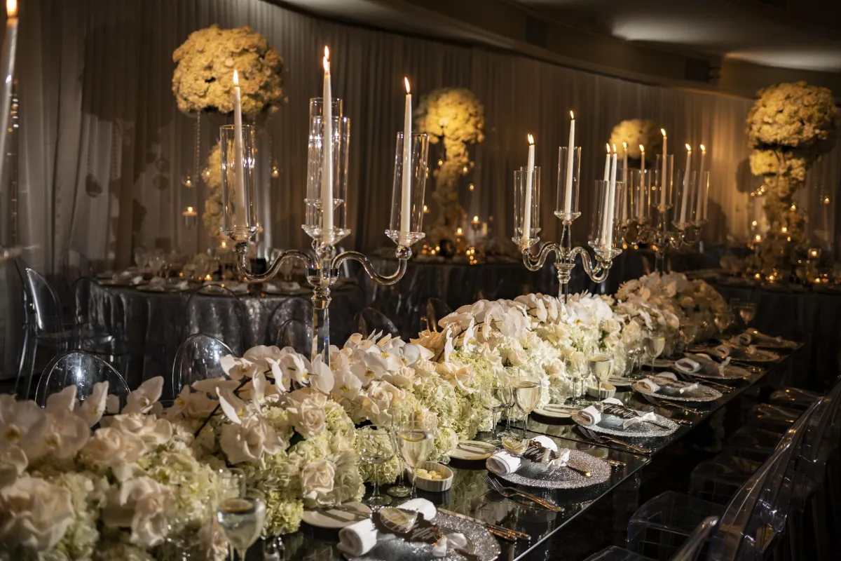 Oheka Castle wedding photographer luxury reception table decor Long Island NY by Lotus Wedding Photography