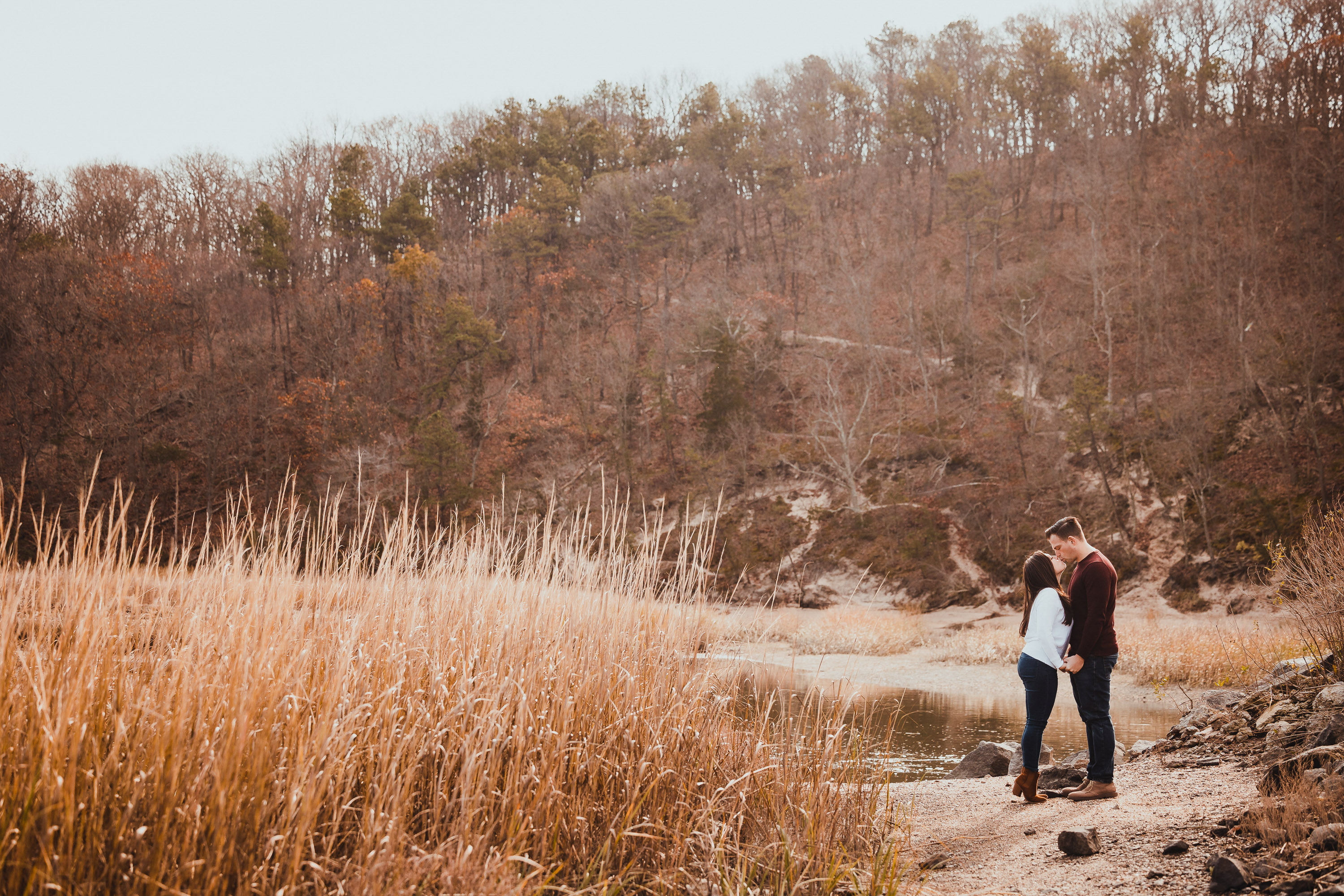 omantic engagement photos at Arbor Hills Nature Preserve Dallas photographed by Dallas engagement photographer Lotus Wedding Photography