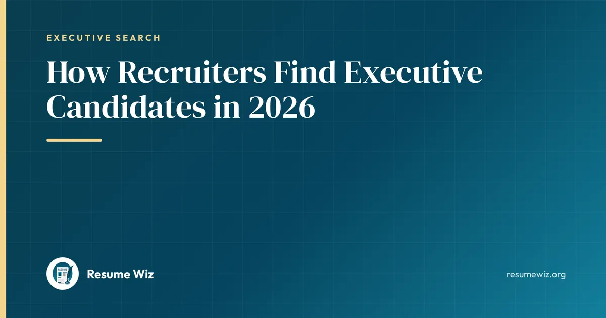 How Recruiters Find Executive Candidates in 2026 | Resume Wiz