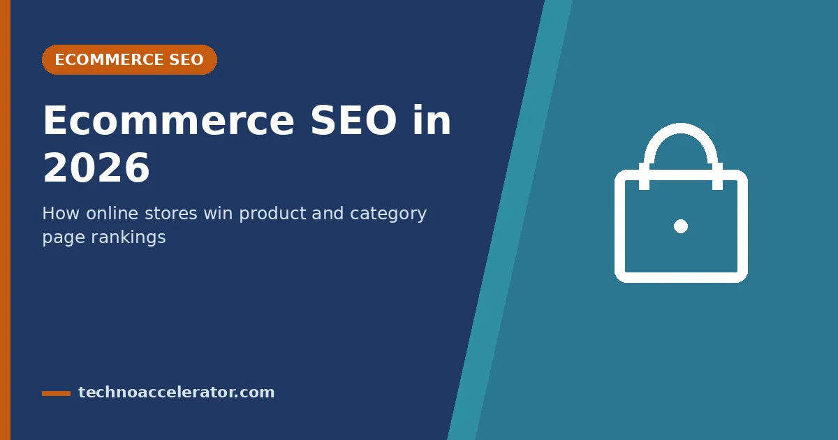 Ecommerce SEO 2026 banner: how online stores win product and category page rankings