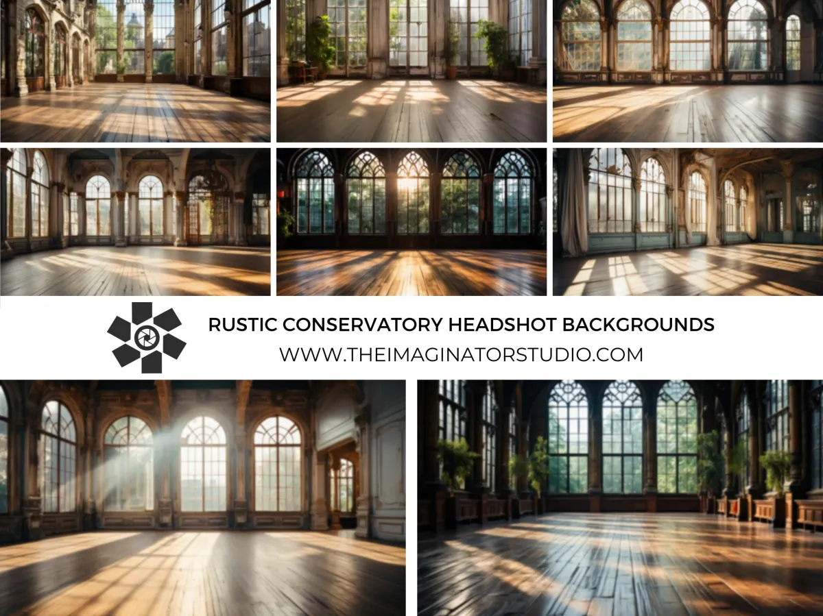 rustic conservatory headshot backgrounds