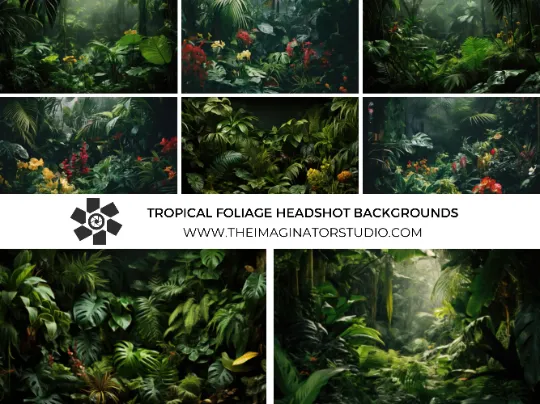 tropical foliage headshot backgrounds