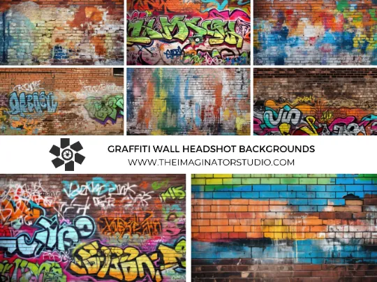 graffiti wall headshot backgrounds