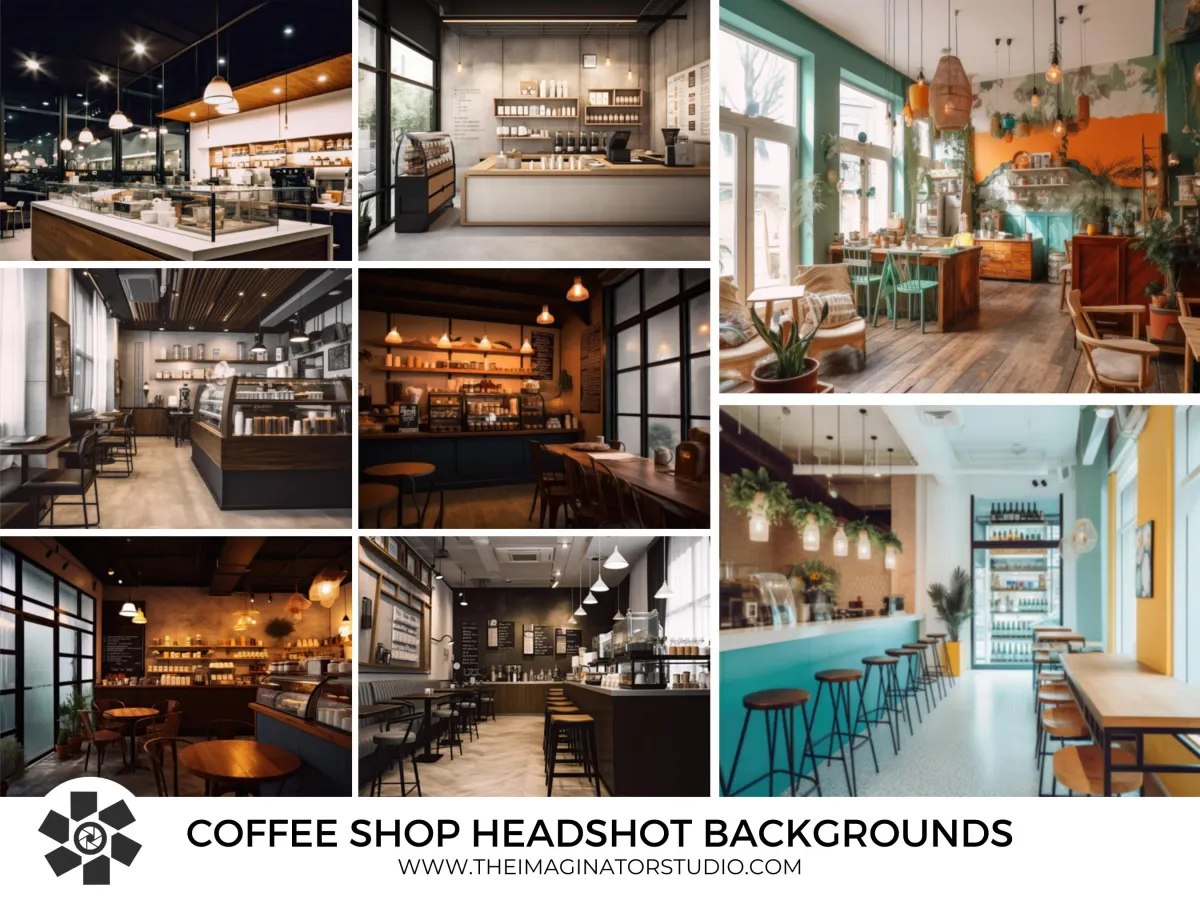 coffee shop headshot backgrounds