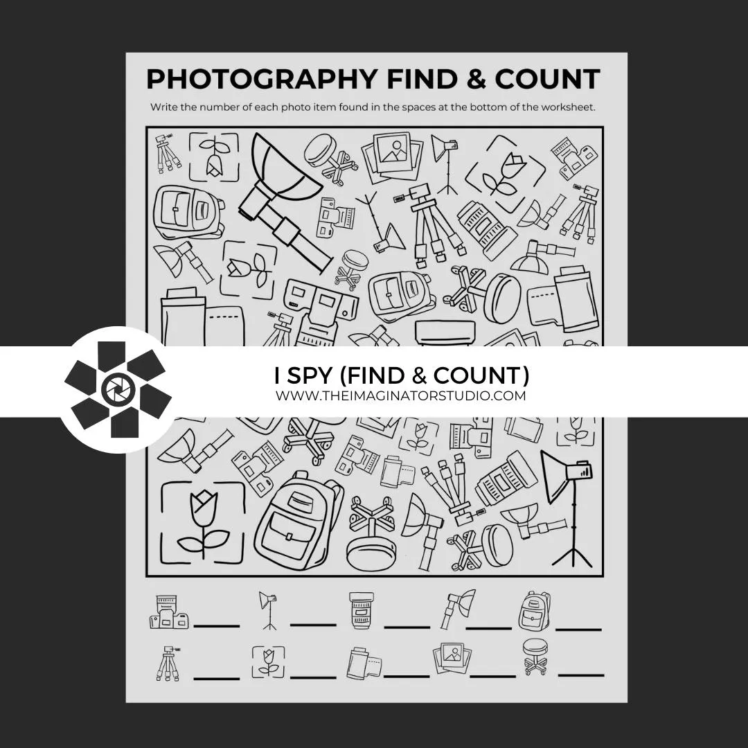 free photography I spy find and count activity for kids