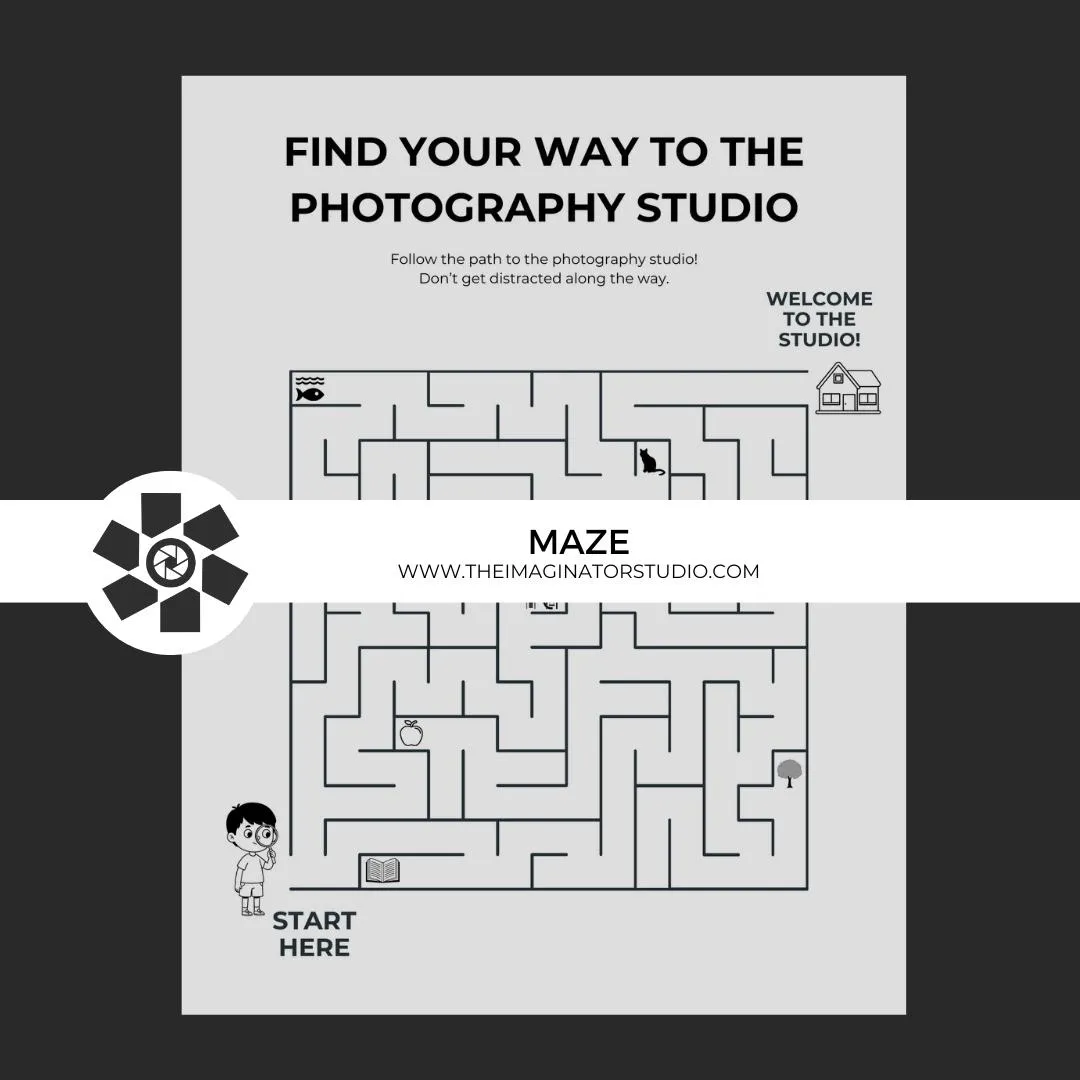 free photography maze activity for kids