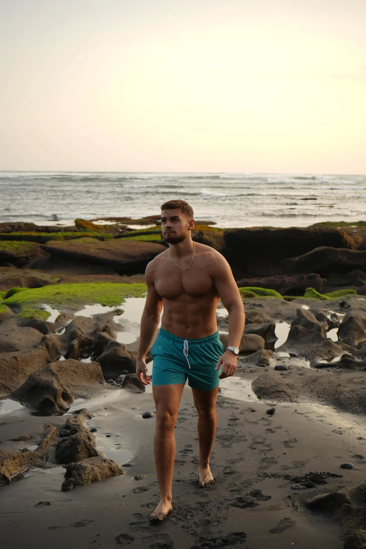 pink green and blue abstract painting