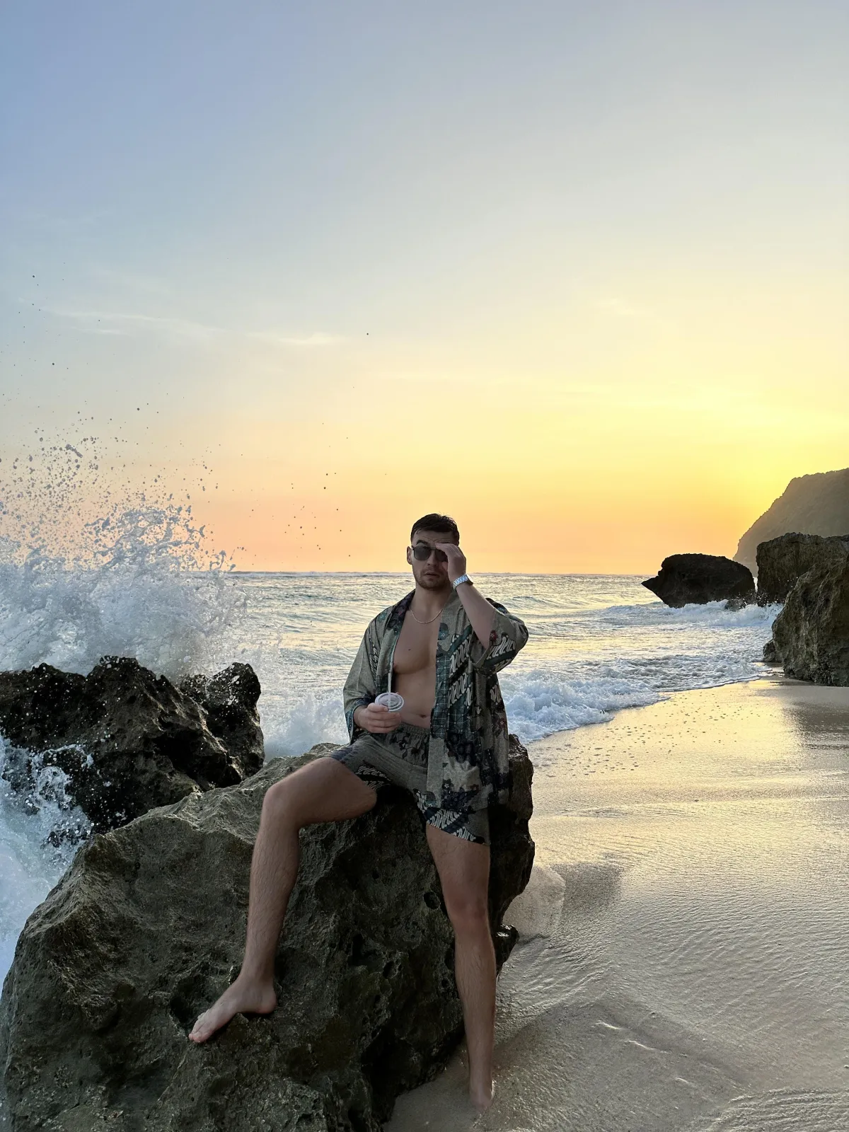 brown cardboard box with yellow light