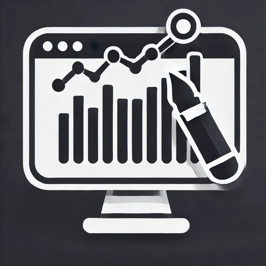 Data Analysis Icon - Using marketing data insights to drive strategic business decisions.