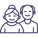 Icon representing family-based care, sustainable income, and dignified senior living in a personal care home.