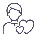 Icon representing family-based care, sustainable income, and dignified senior living in a personal care home.