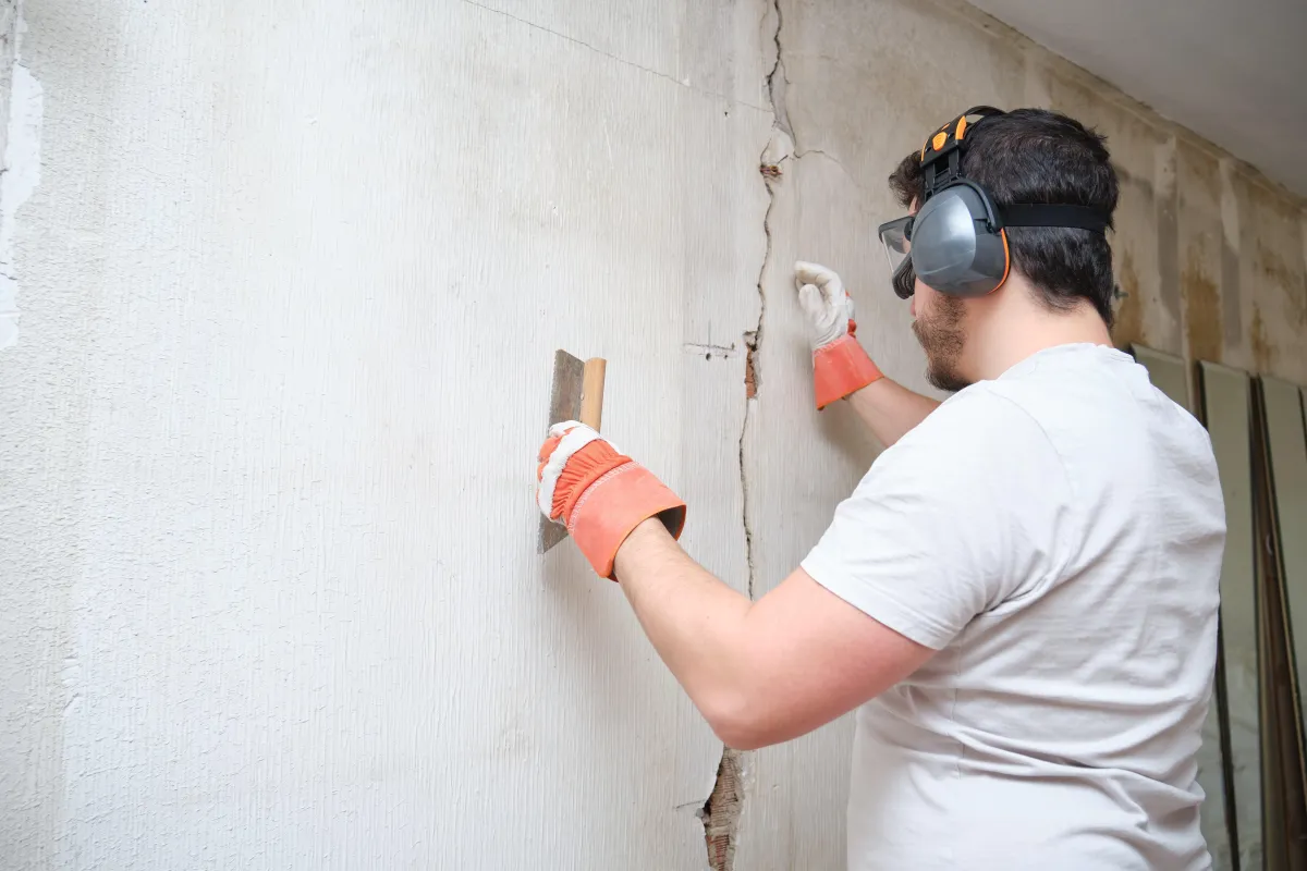 construction-worker-repairing-a-crack-plastering