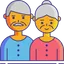 Old man nd woman standing next to each other