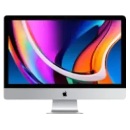 Apple iMac with a vibrant display showing colorful abstract art