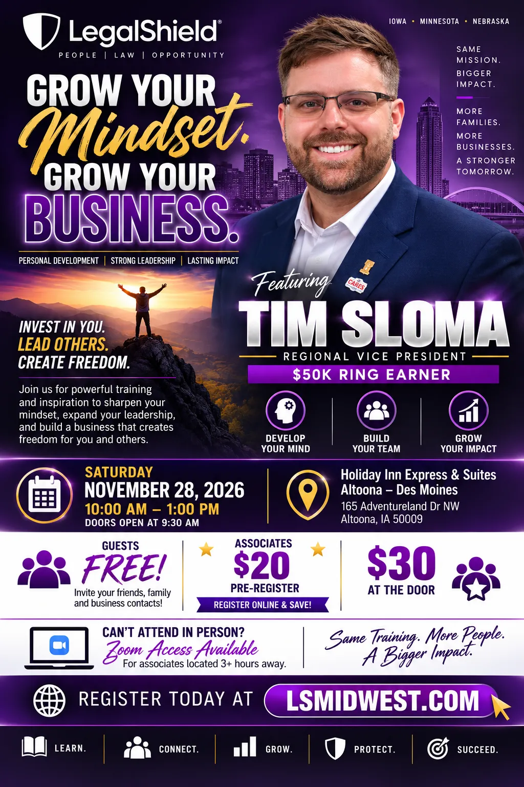 Midwest Super Saturday November 28, 2026 featuring Tim Sloma