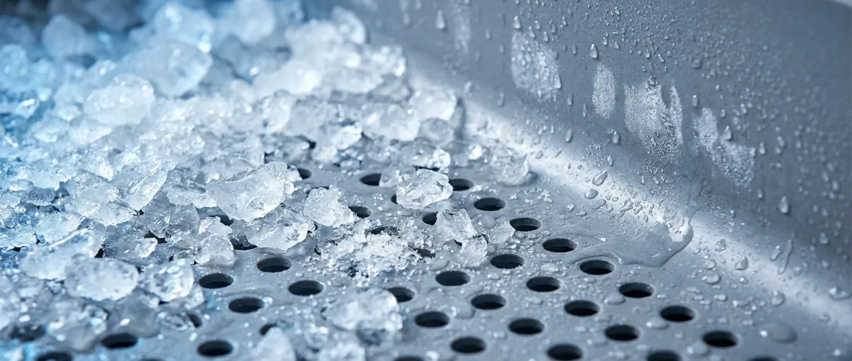 a close up of a snow covered surface