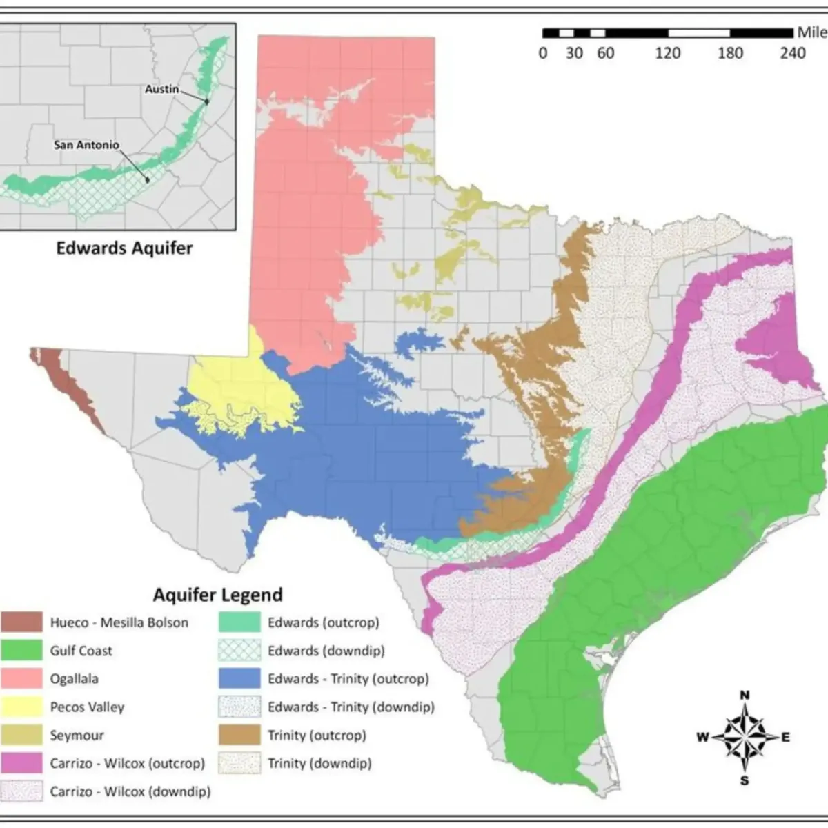 Edwards Aquifer Legend map