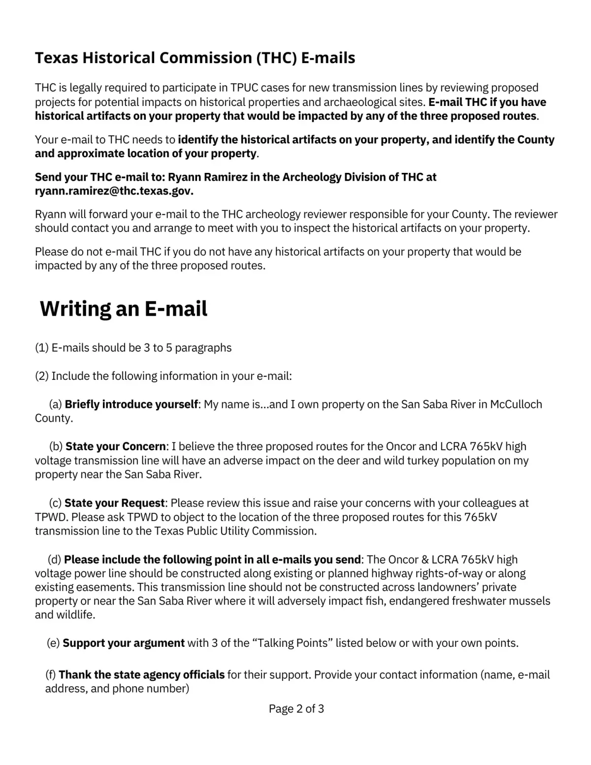 Texas Historical Commission (THC) E-mails 