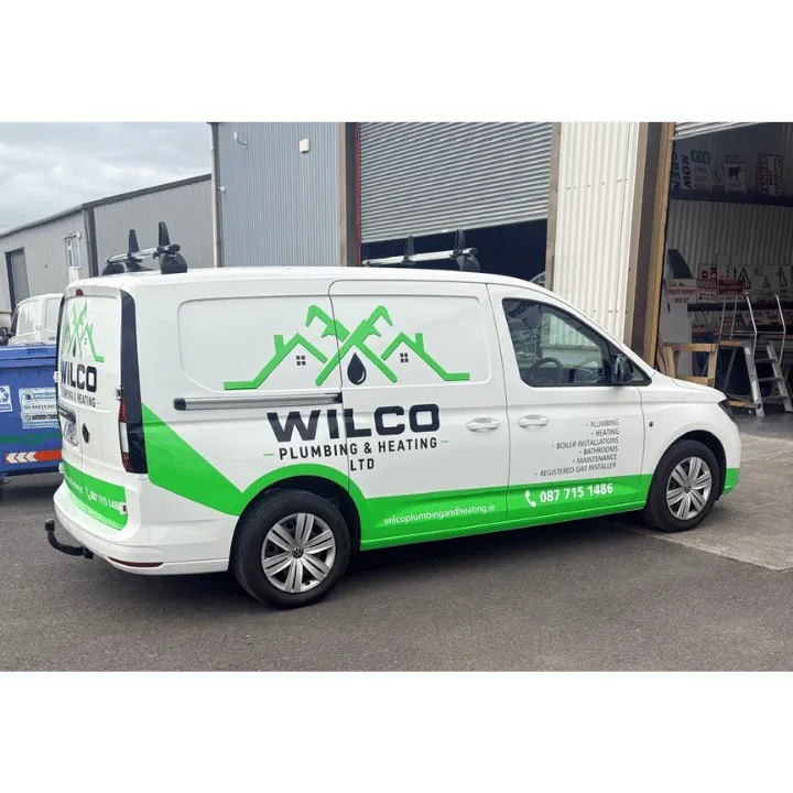 Wilco Plumbing and Heating van parked in Longford – expert local plumber