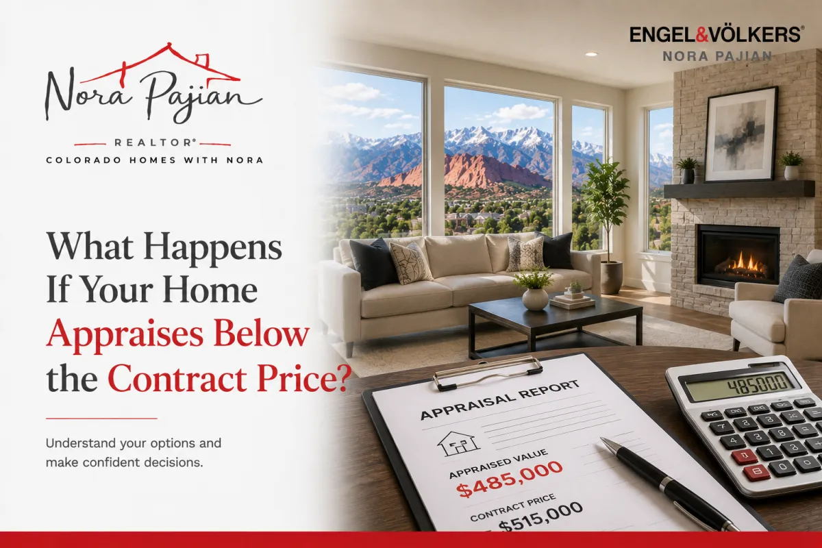 Home appraisal documents showing a property value below the contract price