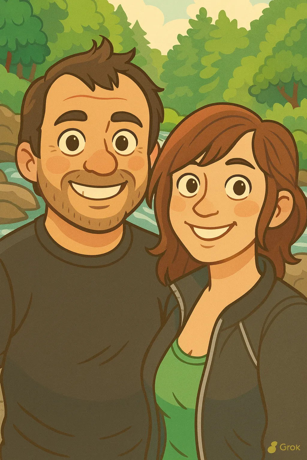 Kimmy laughing and holding a cup in a cozy living room with pastel balloons and bunting, warm intimate celebration.