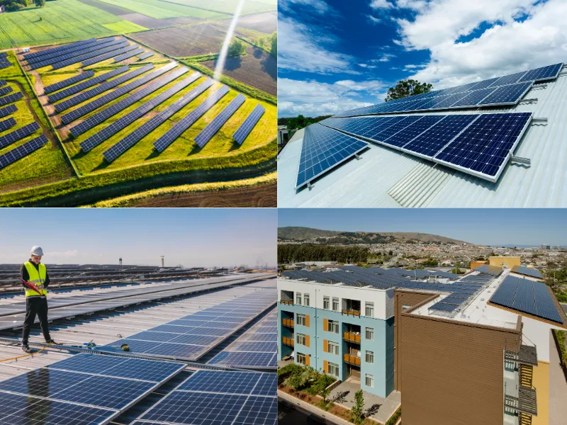 black and white solar panels