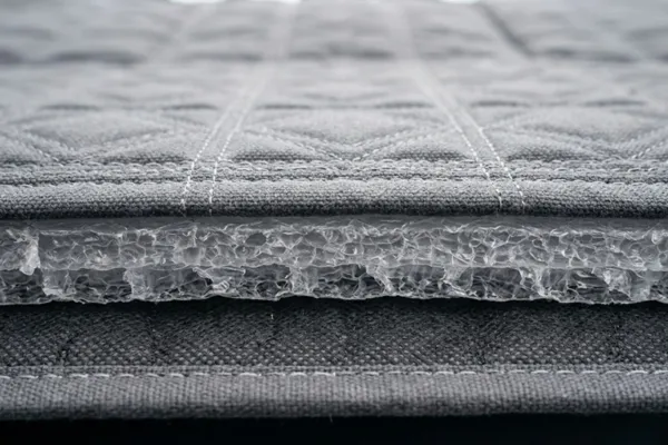 Impact marks image: Close-up of Hail Shield surface showing hail impact marks after a storm — Caption: "These marks on the cover are the marks that didn't reach your vehicle's panels."