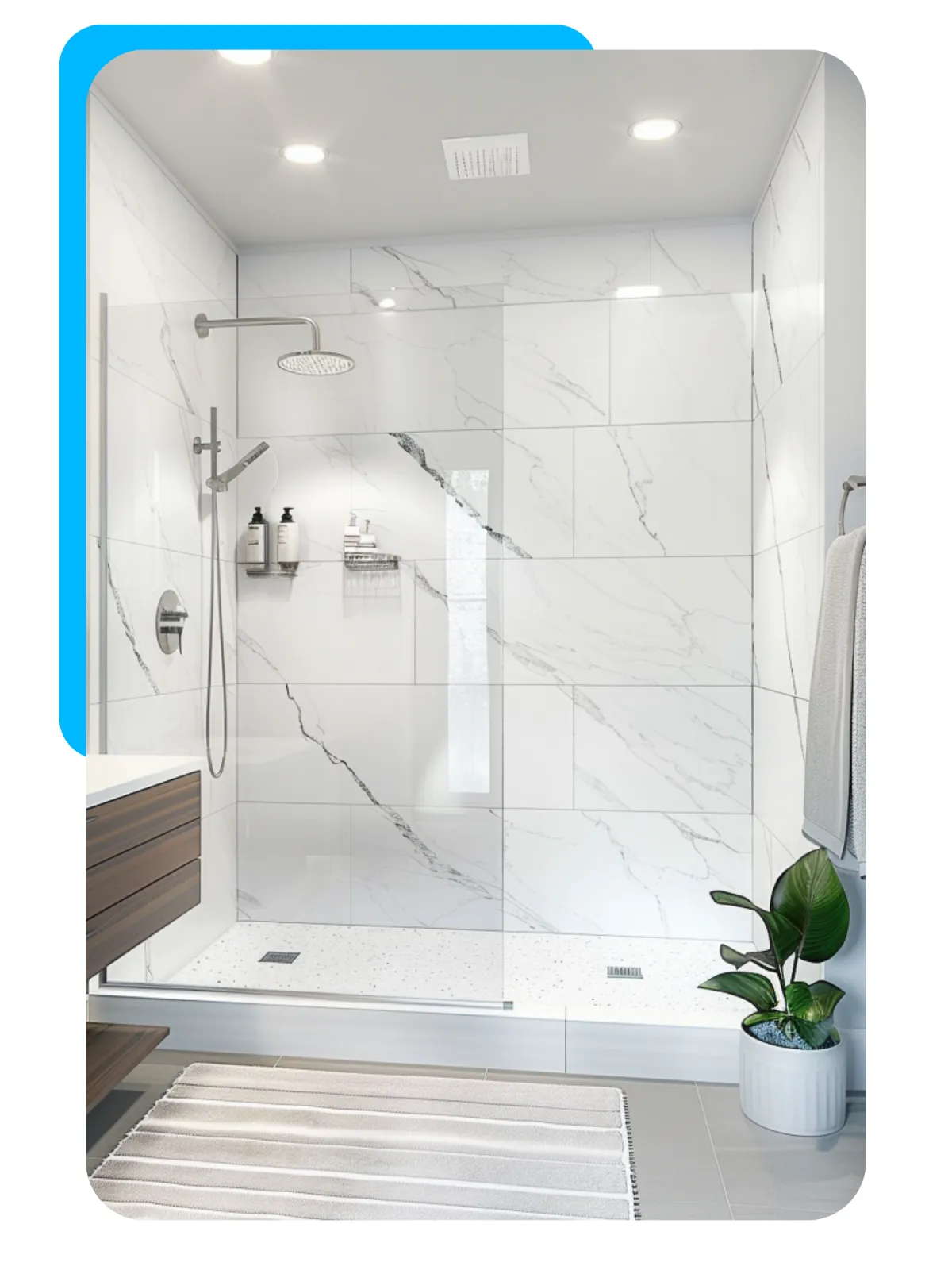 MVP's Walk-In Showers (Stylish or Accessible) are Elegant, Modern, & Safe for All