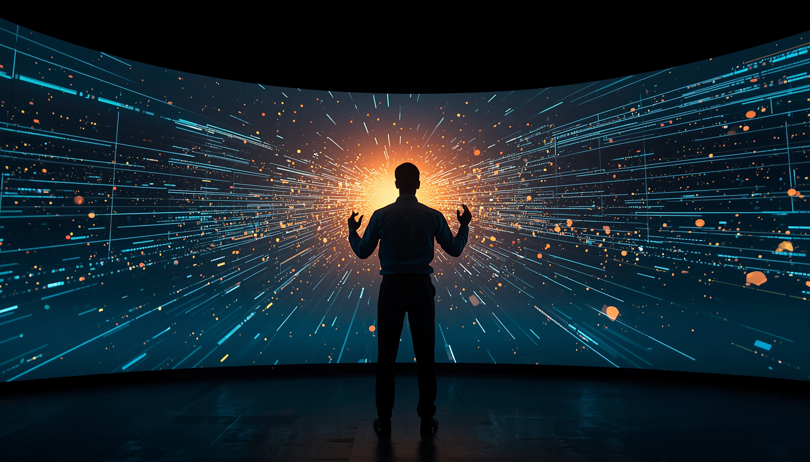 Floating productivity dashboard in spatial workspace