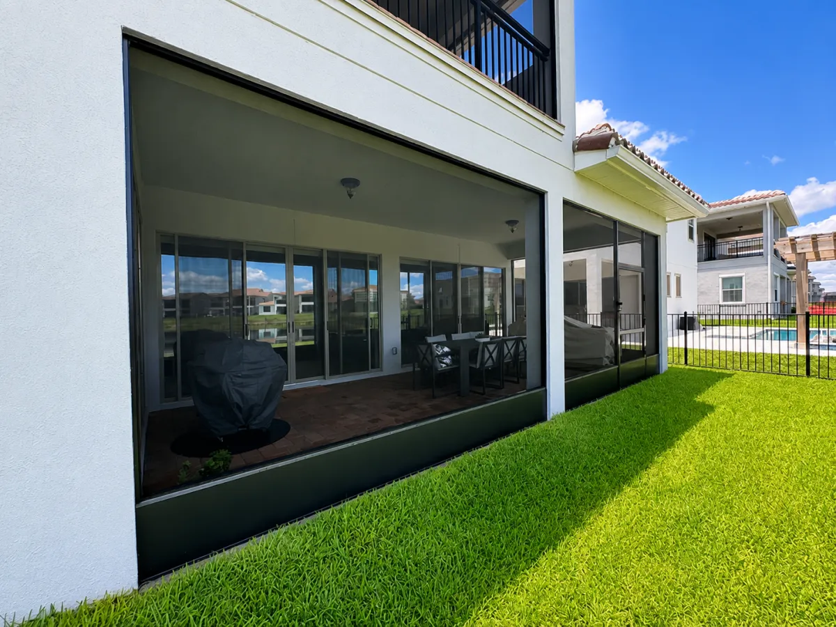 Screened lanai enclosure for Florida home outdoor living space