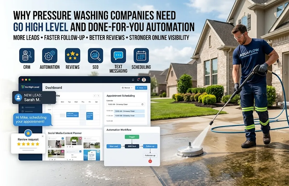 Why Pressure Washing Companies Need Go High Level and Done-For-You Automation
