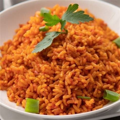 Bowl of smoky Nigerian Jollof Rice