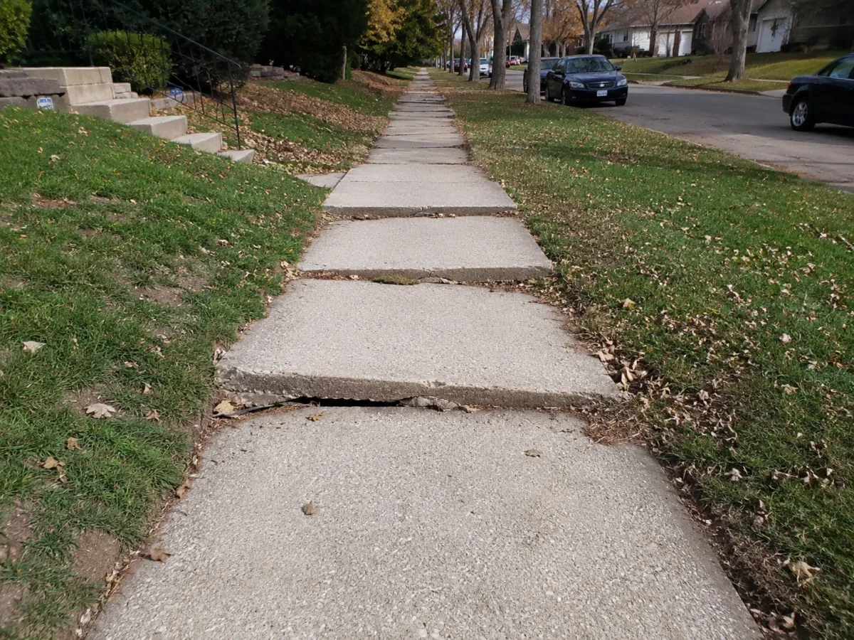 Uneven sidewalk