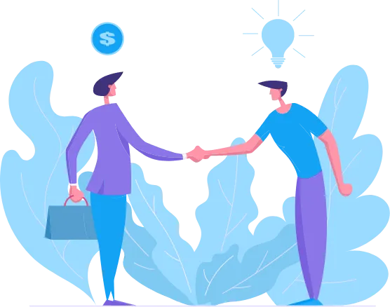 Two business professionals shaking hands, symbolizing trust, credibility, and strong brand reputation built through customer reviews.