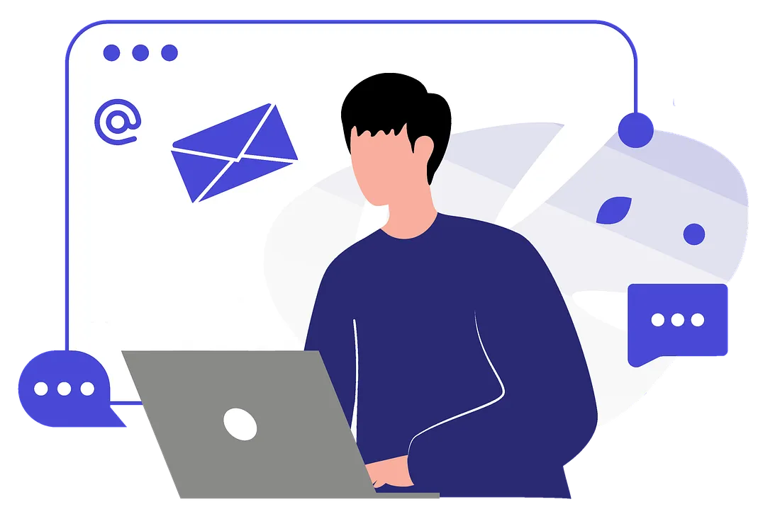 Business professional using affordable email marketing platform on laptop for small business CRM.
