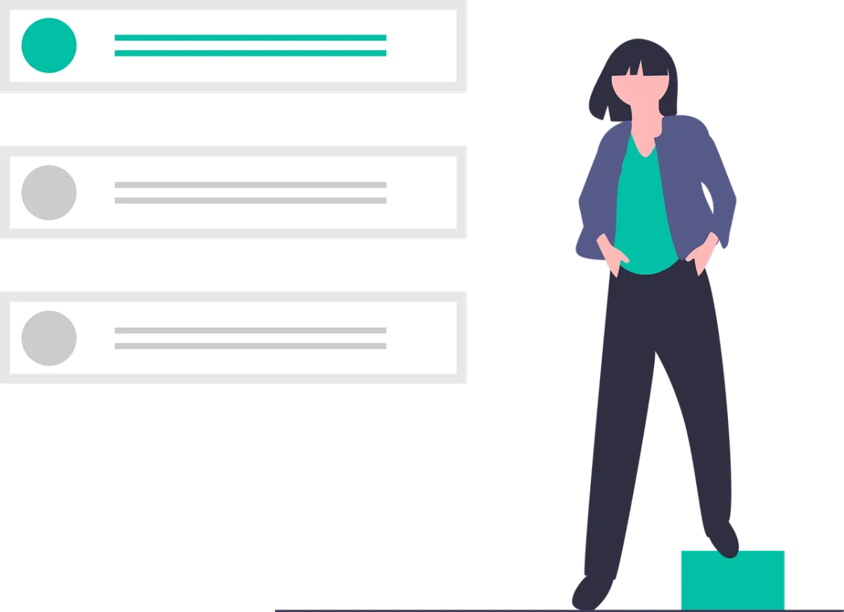 Woman reviewing website analytics and SEO tools, representing data-driven insights for small business websites.