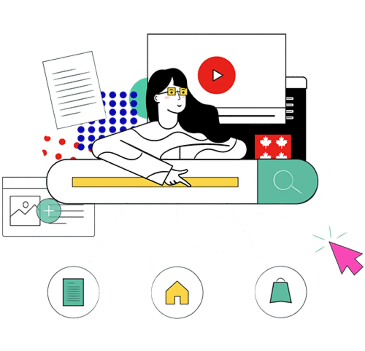 Woman optimizing a website with SEO tools, analytics, and search features to improve visibility for small business websites.