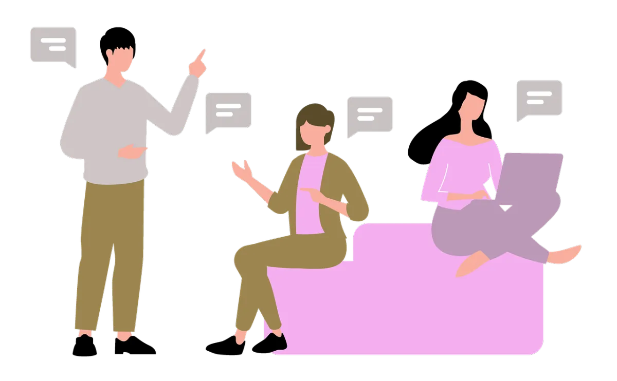 Team collaboration illustration showing colleagues discussing sales pipeline management, lead pipeline progress, and customer journey strategies.